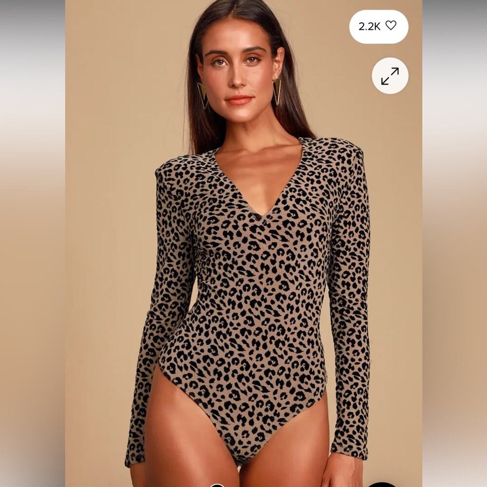 NWT ASTR Leopard Sheer bodysuit size medium New With Tags - Picture 5 of 12